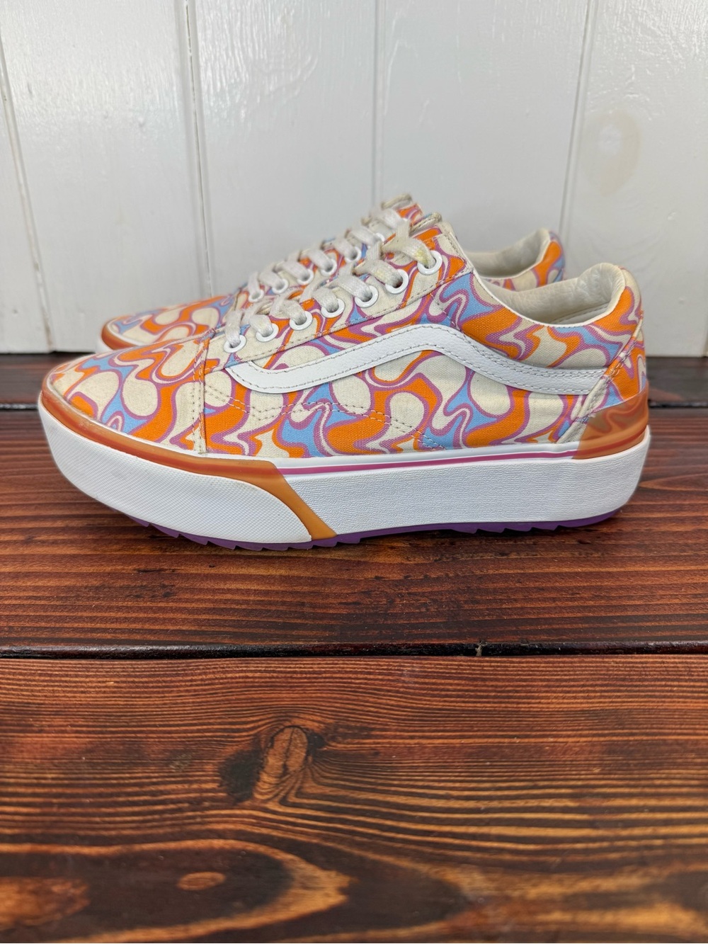 Vans Old Skool Stacked Psychedelic Swirl Platform Sneakers Women’s Size 9